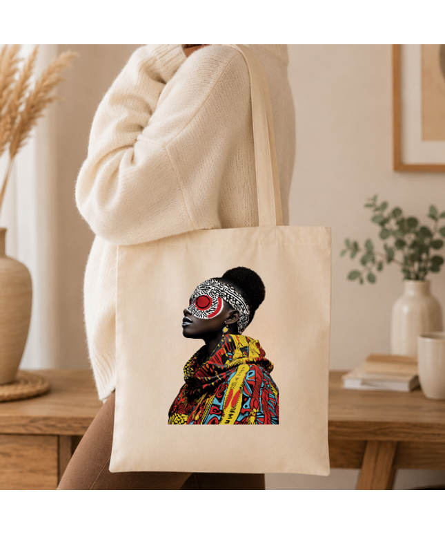 Afro-Modern Tote Bag | African Inspired Artistic Tote