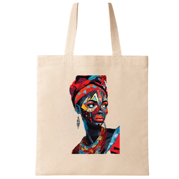 Afro-Modern Tote Bag | African Inspired Artistic Tote